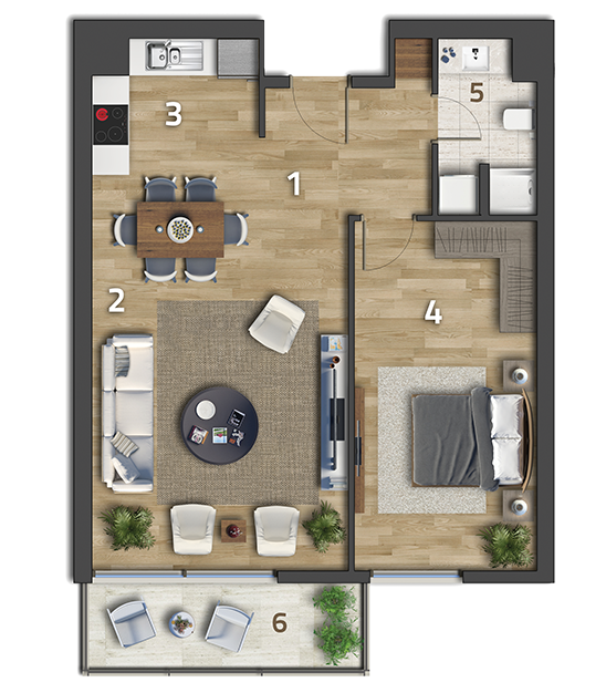 Köy 1+1 Daire Kat Planı