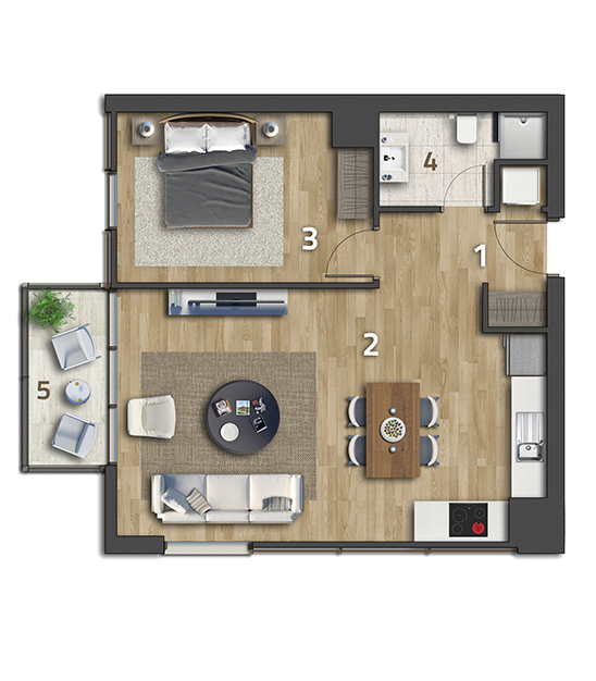 Köy Apartmanlar Köy Koru 1+1 Köşe