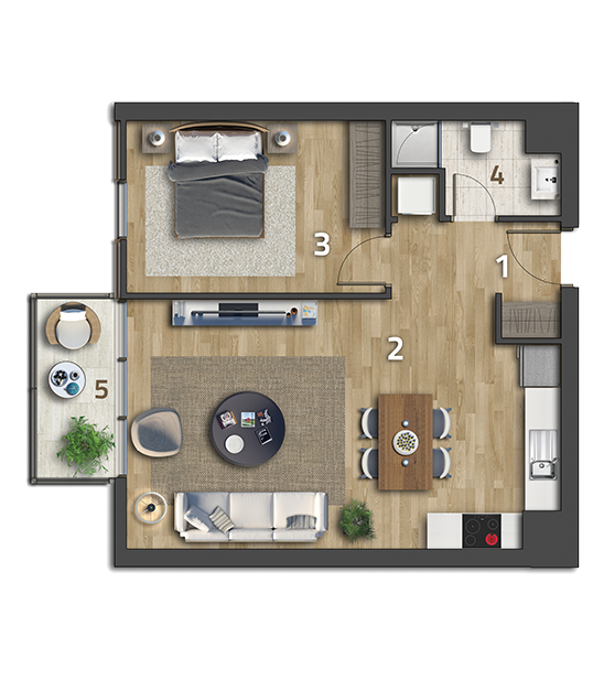 Köy Apartmanlar Köy Koru 1+1