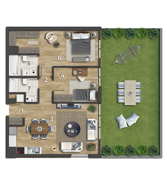 Köy Apartmanlar Köy Koru 2+1 Köşe Bahçe